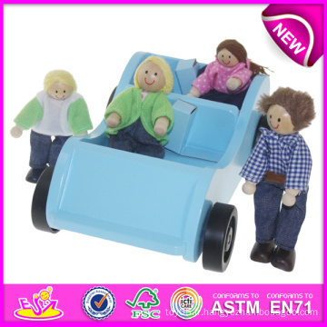 Nouveau et populaire jouet en bois voiture pour enfants, jeu de rôle voiture de jouet pour enfants, voiture et poupée jouet pour bébé W04A084